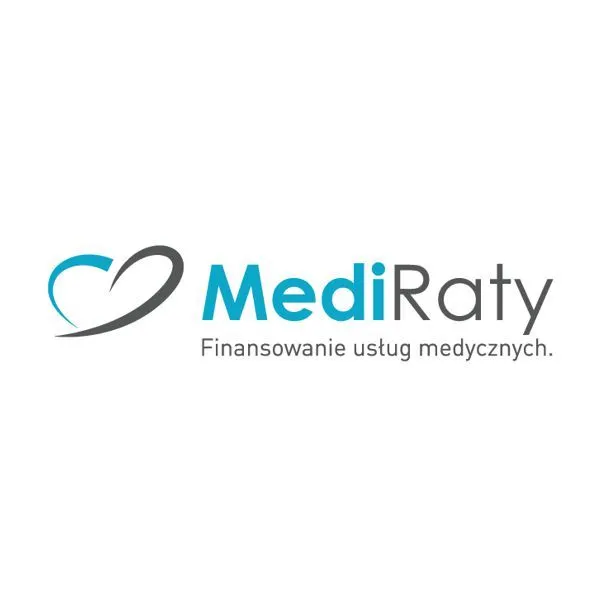Logo MediRaty z ikoną serca i hasłem finansowanie usług medycznych